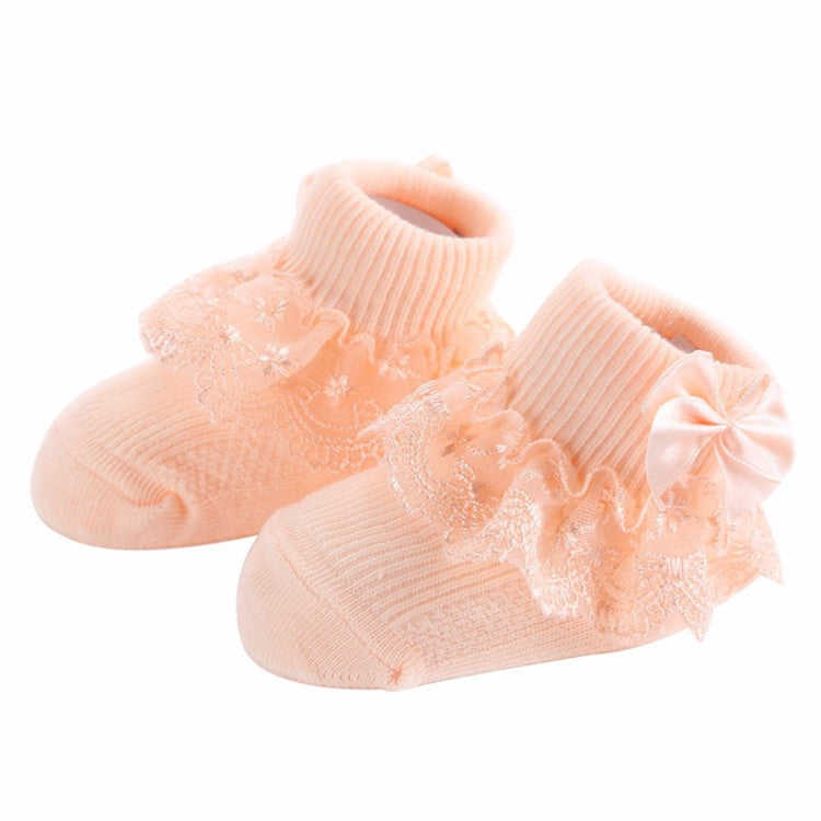 Bow Lace Baby Socks for Newborn Girls