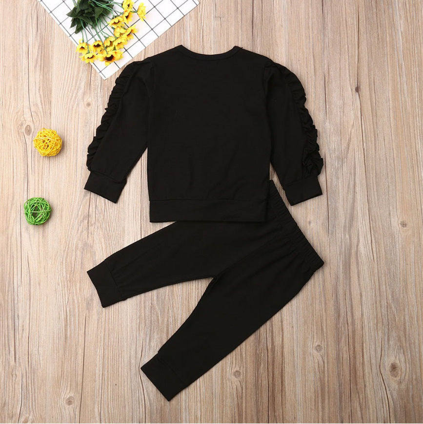 Ruffles Jumper Solid Long Sleeve Sweatshirt