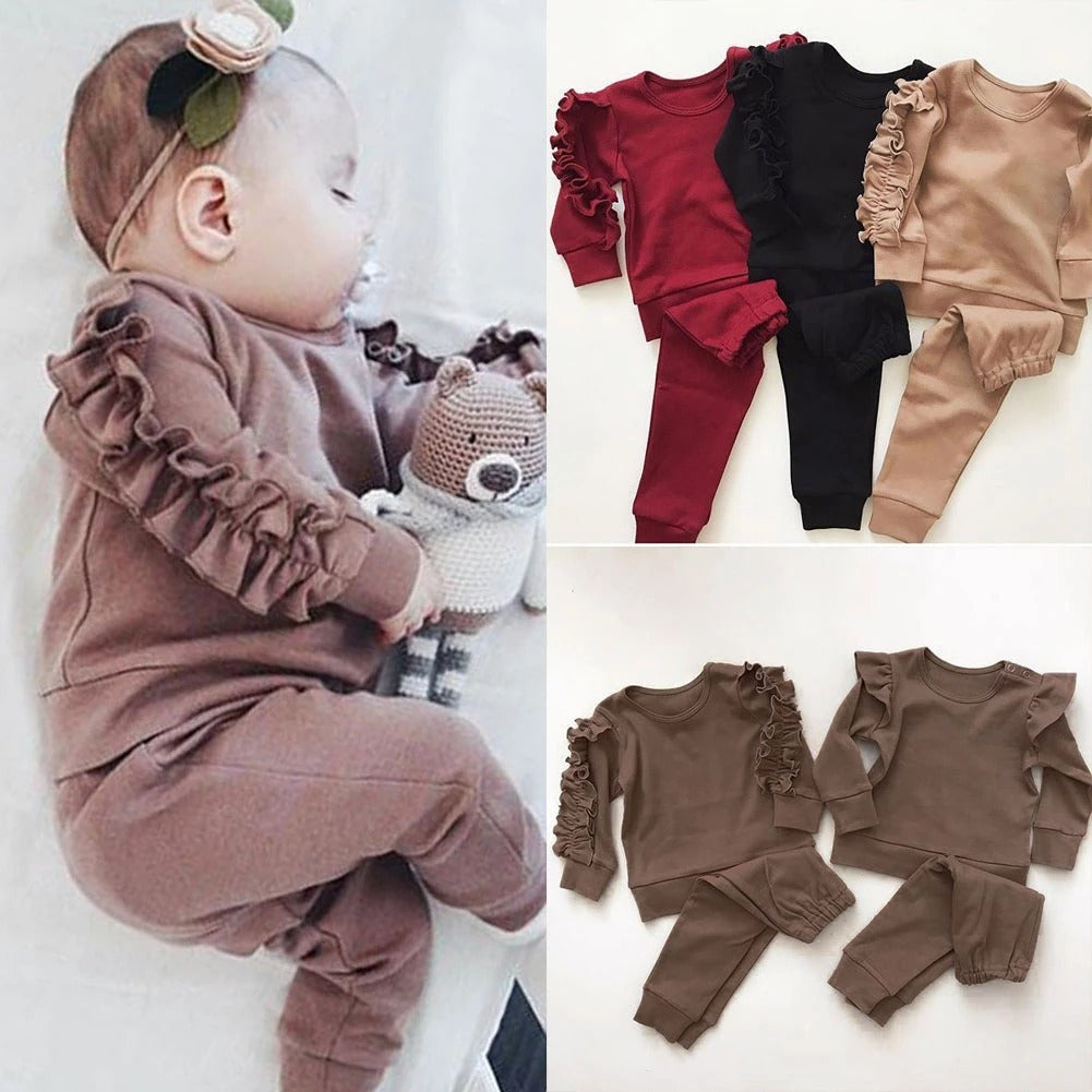 Ruffles Jumper Solid Long Sleeve Sweatshirt