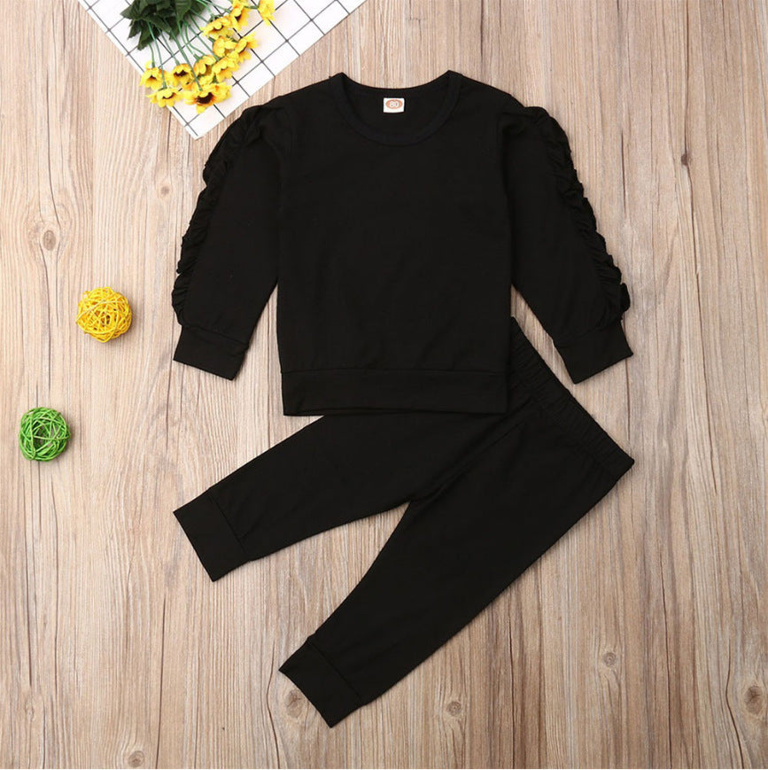 Ruffles Jumper Solid Long Sleeve Sweatshirt