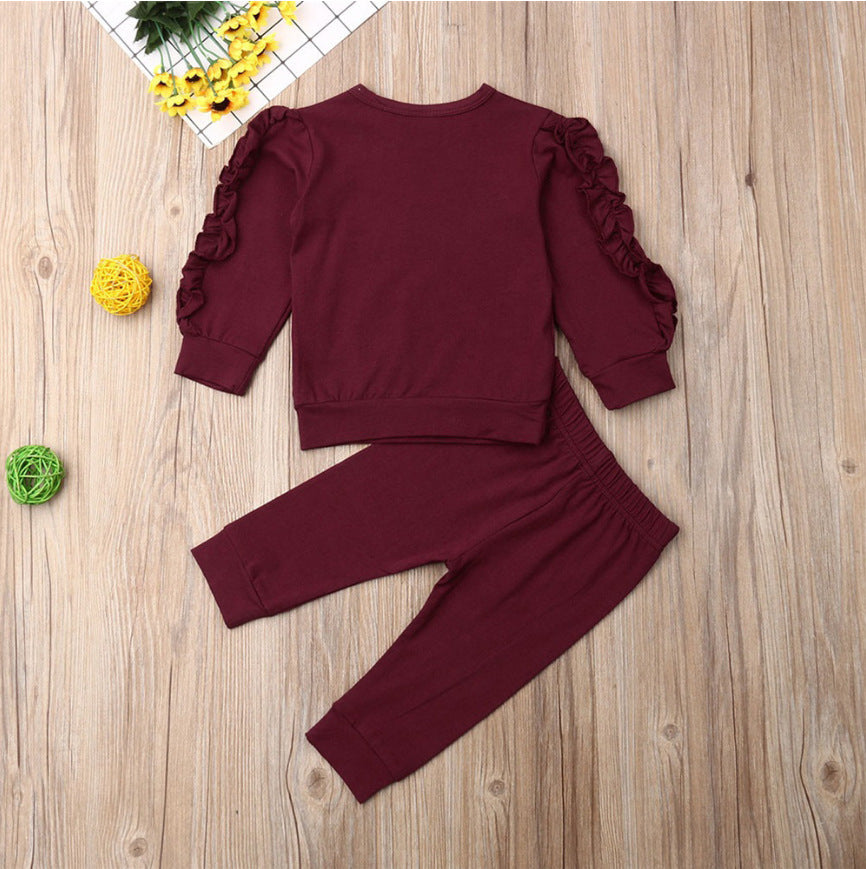 Ruffles Jumper Solid Long Sleeve Sweatshirt