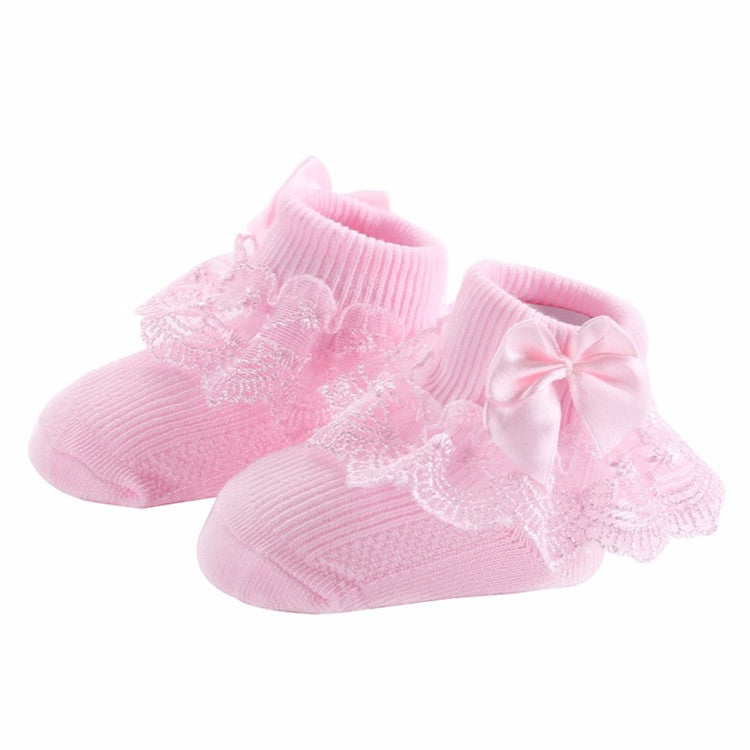 Bow Lace Baby Socks for Newborn Girls