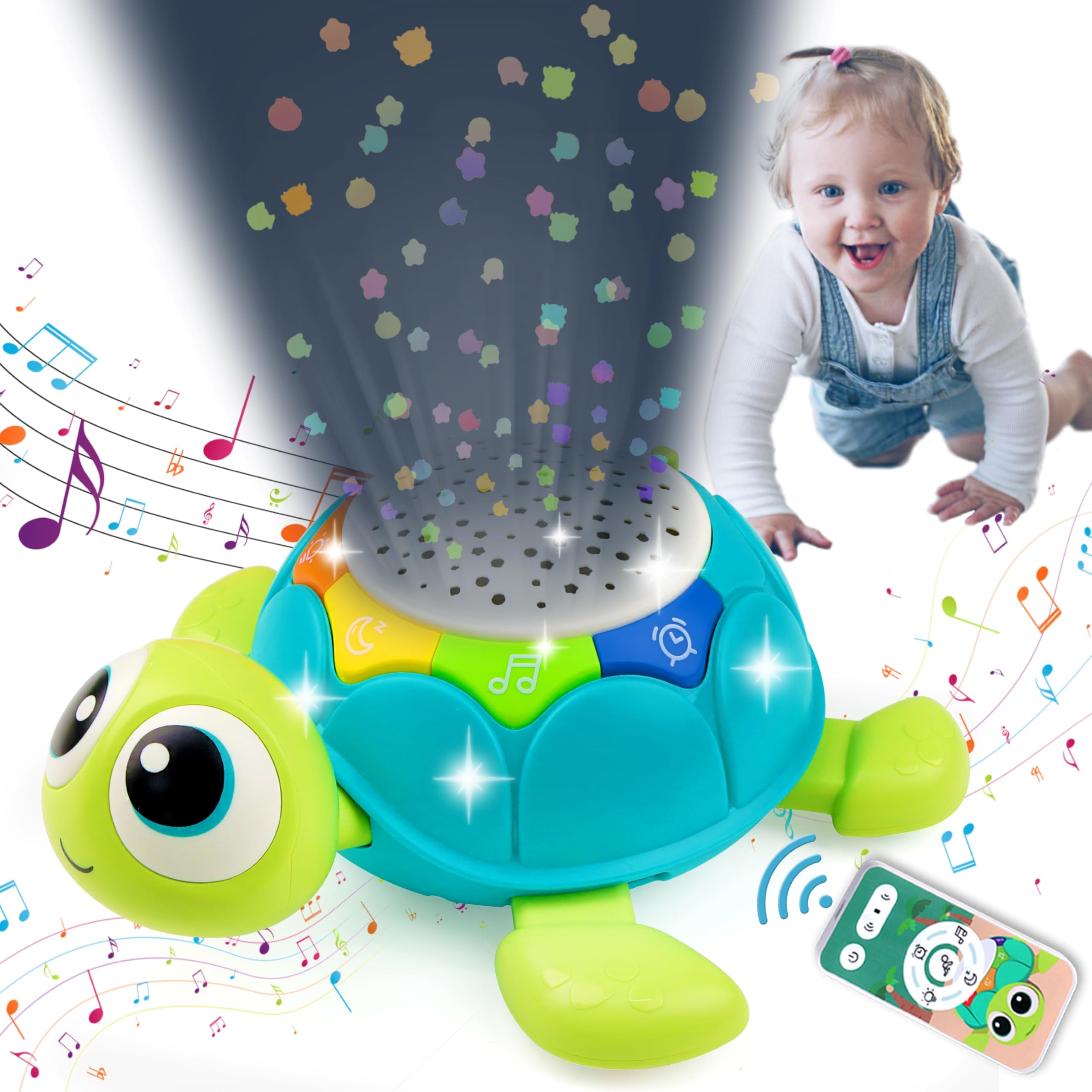 Musical Projector Turtle Crawling Toys