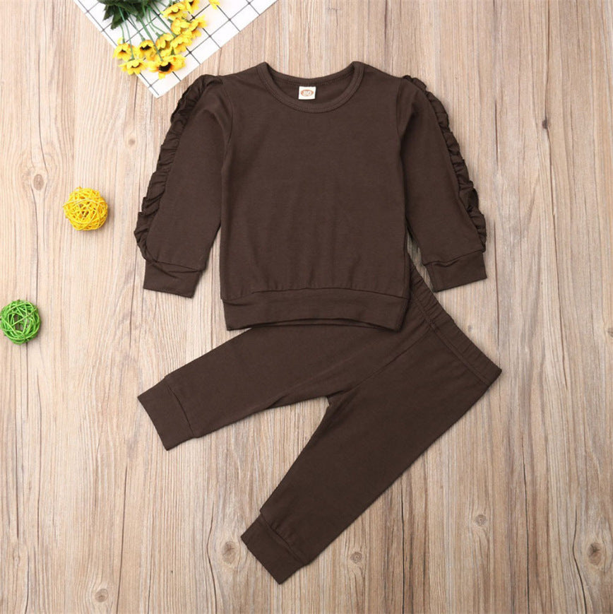 Ruffles Jumper Solid Long Sleeve Sweatshirt