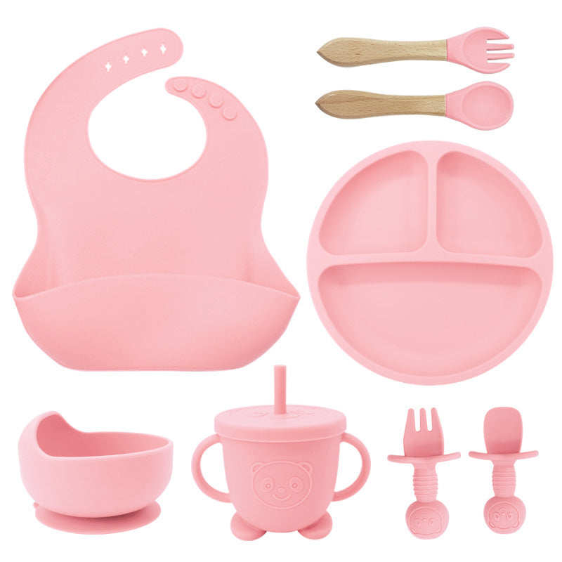8PCS Mother and baby silicone bibs