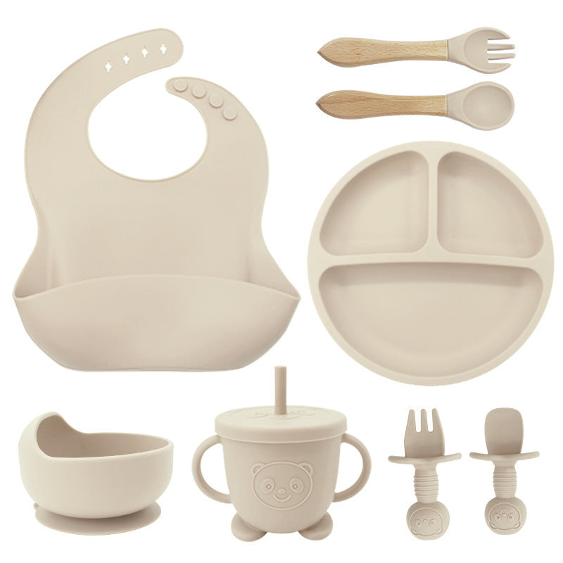 8PCS Mother and baby silicone bibs