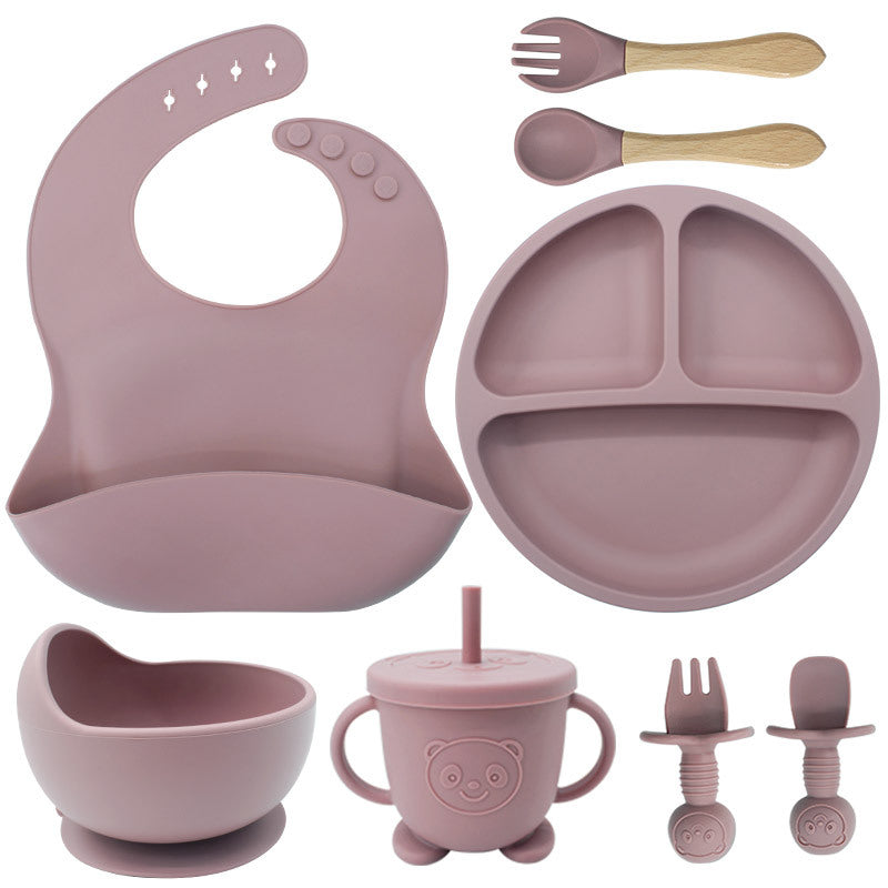 8PCS Mother and baby silicone bibs