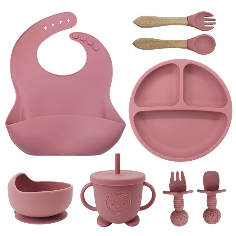 8PCS Mother and baby silicone bibs