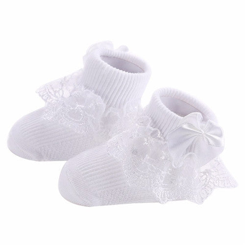 Bow Lace Baby Socks for Newborn Girls
