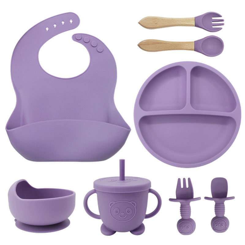 8PCS Mother and baby silicone bibs