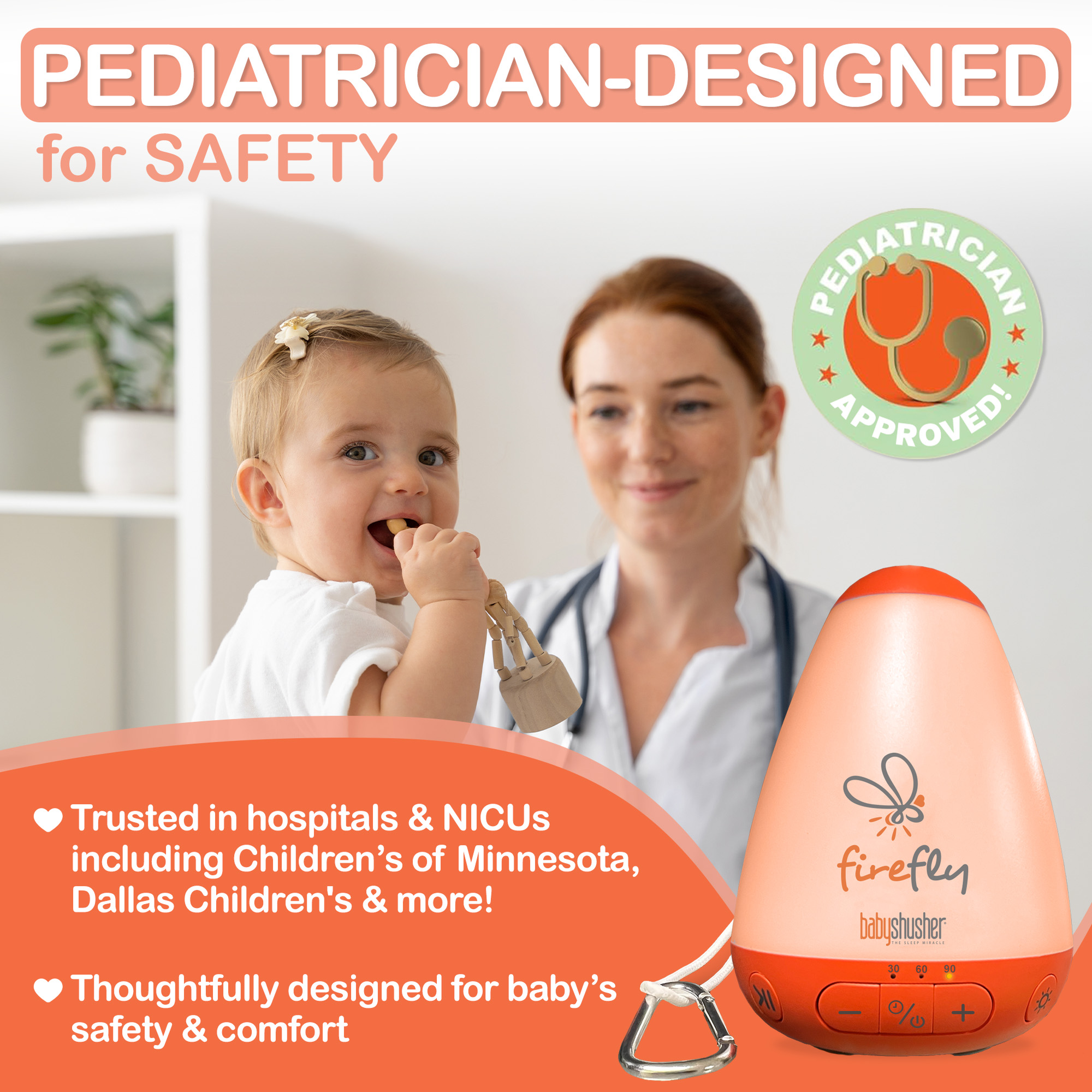 Baby Shusher Firefly Sound Machine for Newborns