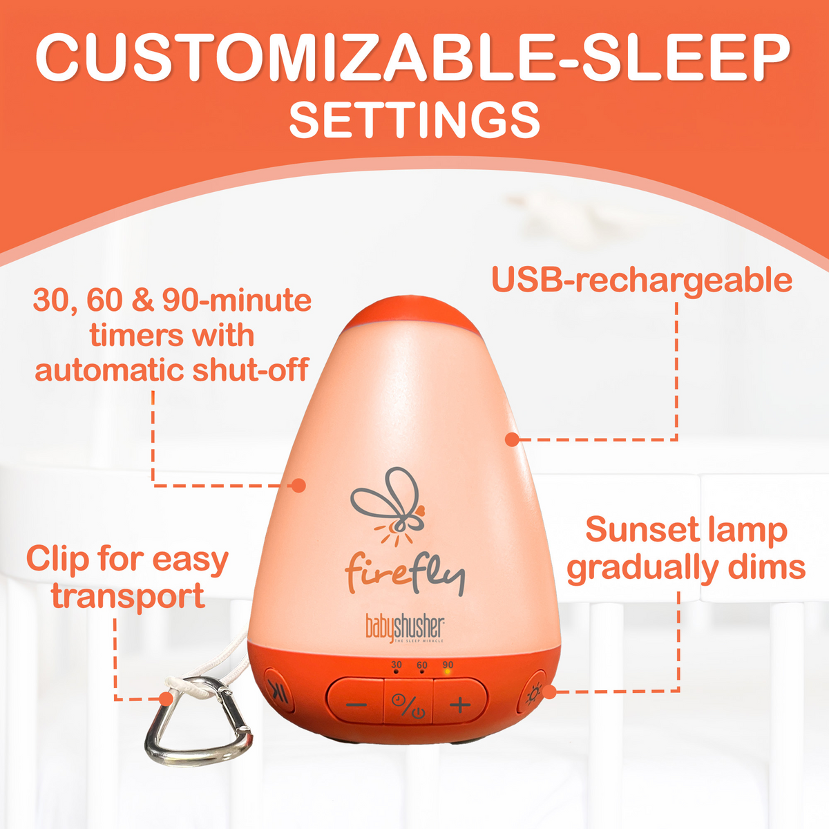Baby Shusher Firefly Sound Machine for Newborns