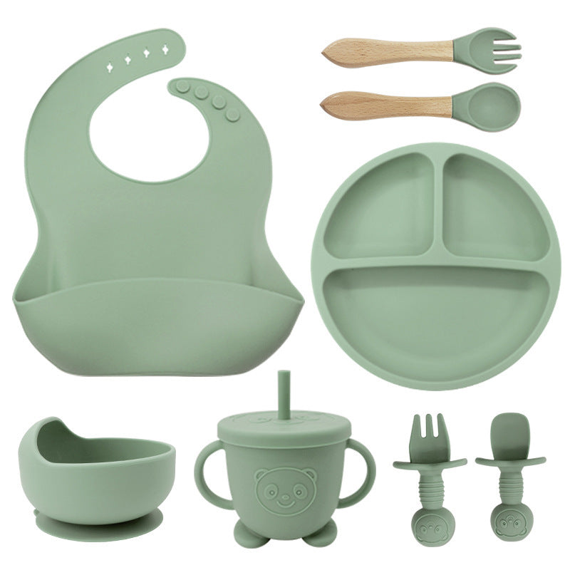 8PCS Mother and baby silicone bibs