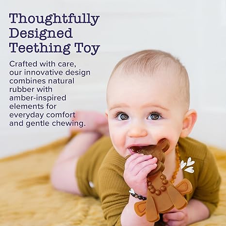 Natural Rubber & Baltic Amber Teething Toy