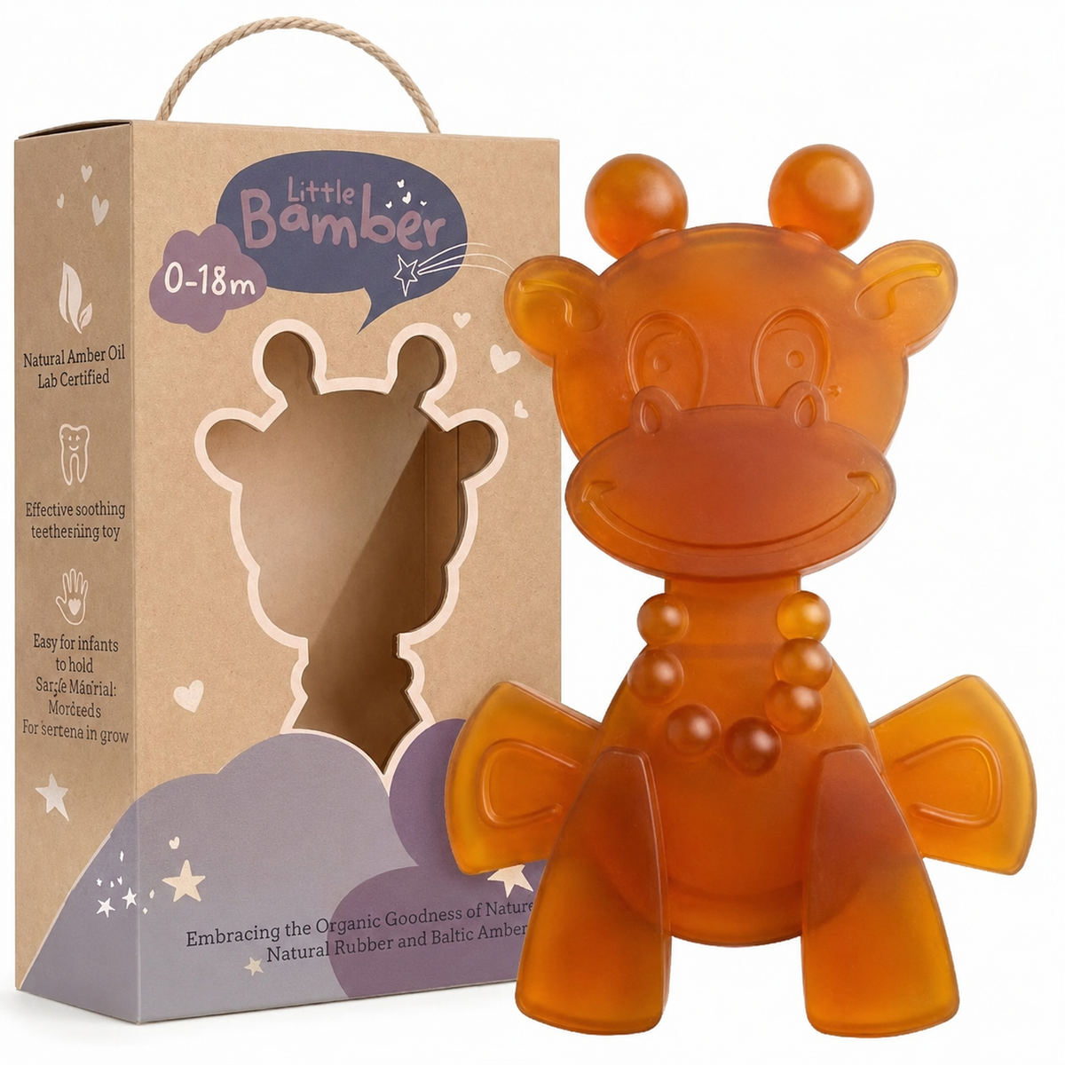 Natural Rubber & Baltic Amber Teething Toy