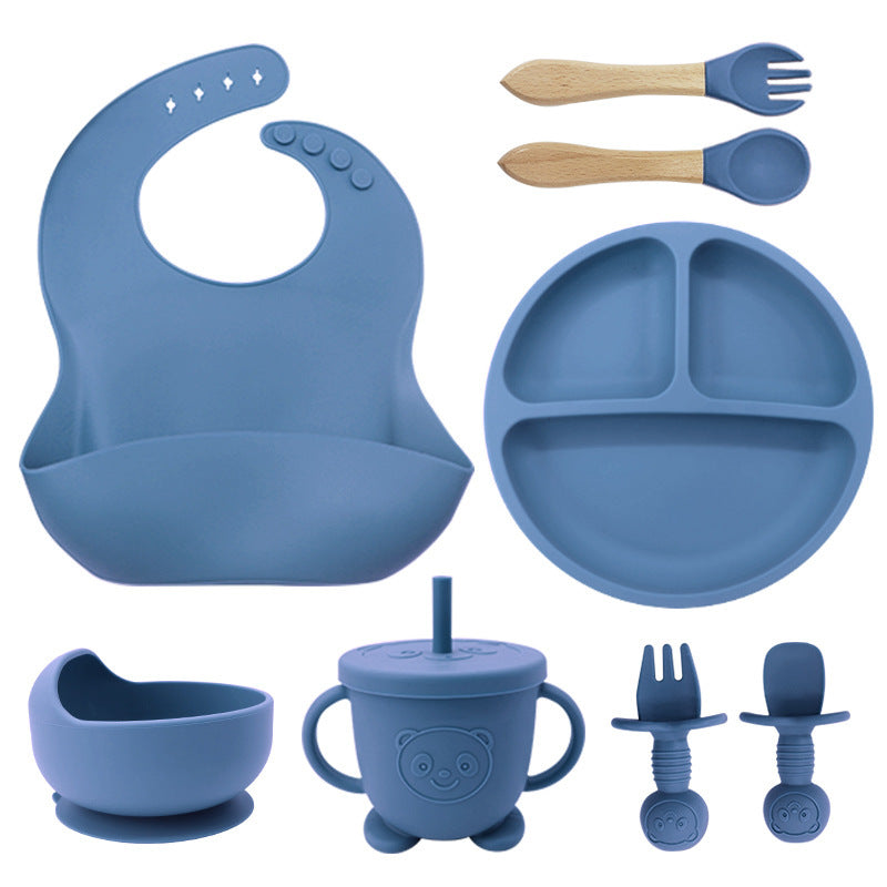 8PCS Mother and baby silicone bibs