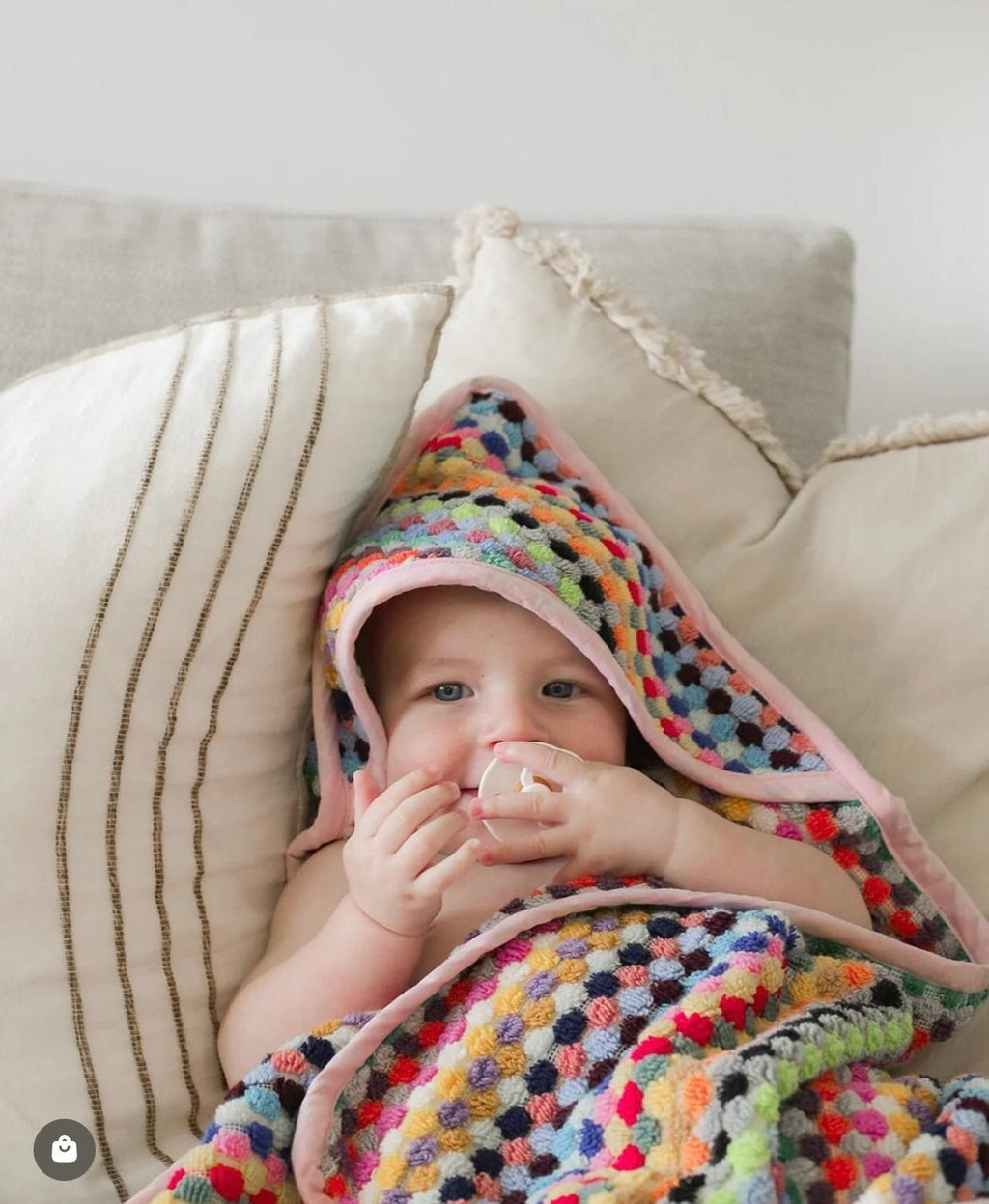Pom Pom Baby Swaddle Blanket for Newborns