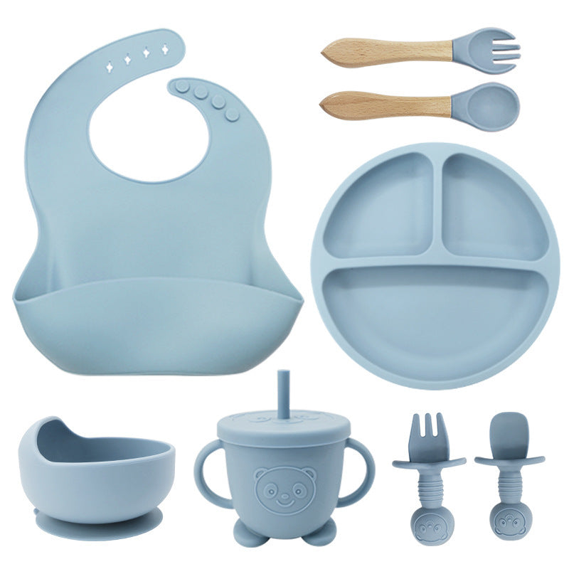 8PCS Mother and baby silicone bibs