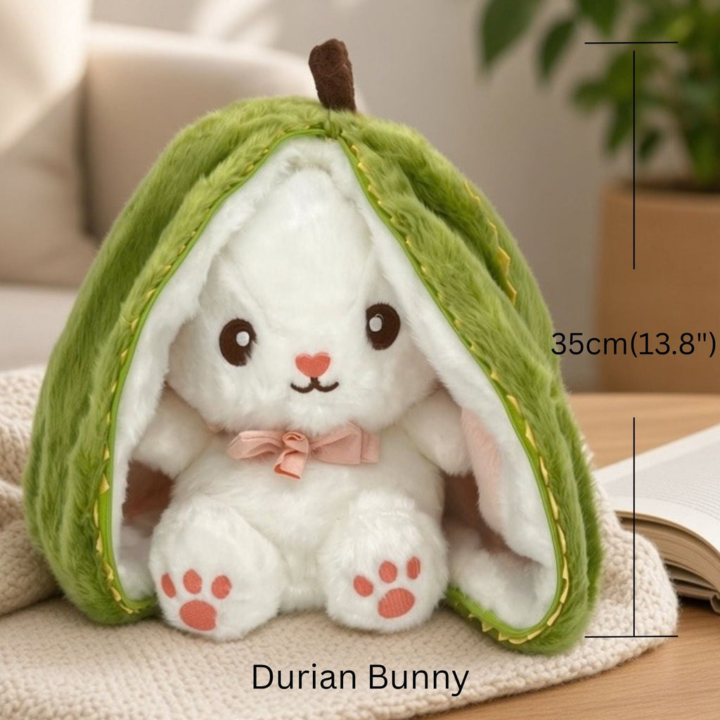 Reversible Strawberry Bunny Plush Toy