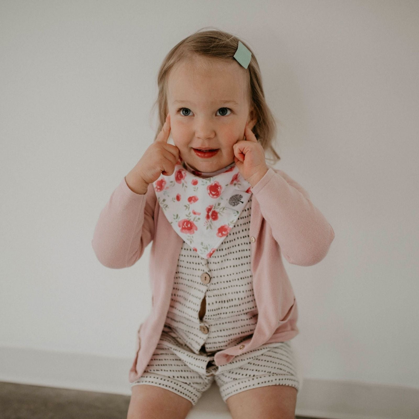 Rose Bandana Bib Set for Baby Girls 8 Pack