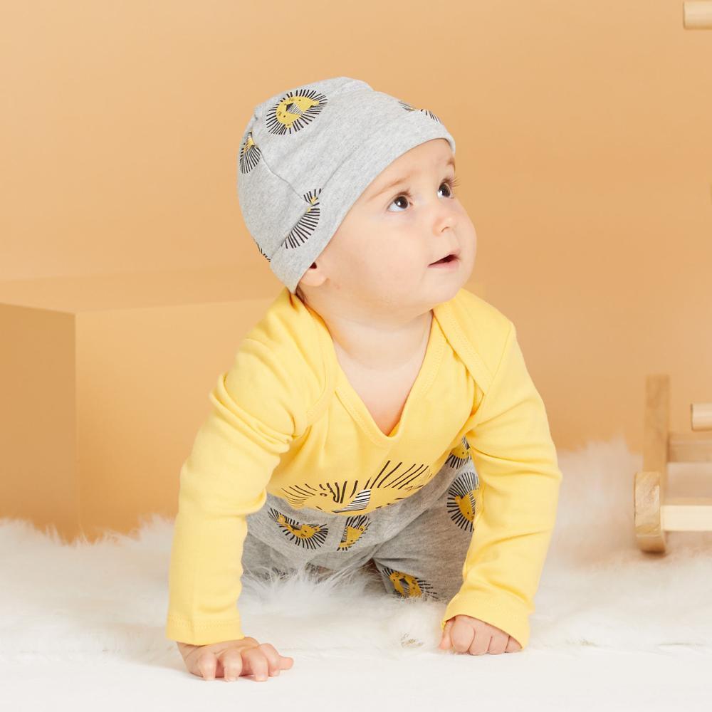 Casual Baby Bodysuit Pants Hat Suit Pajamas Set