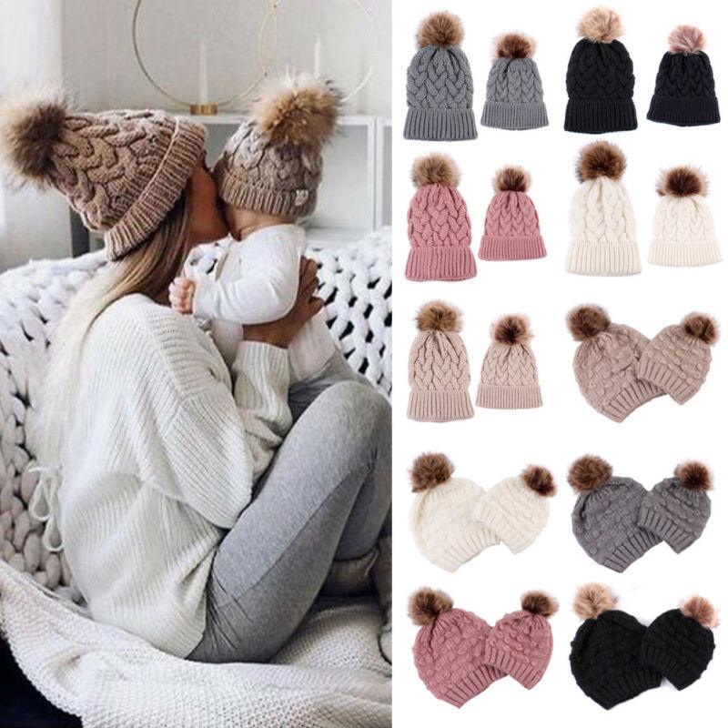 Infant Baby Boy Girl & Mom Winter Knit