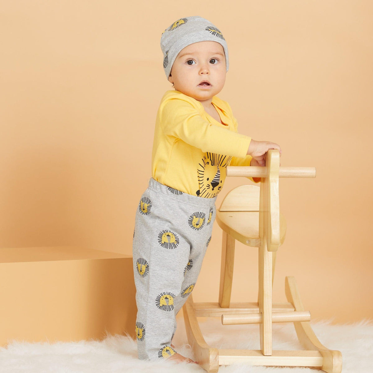 Casual Baby Bodysuit Pants Hat Suit Pajamas Set