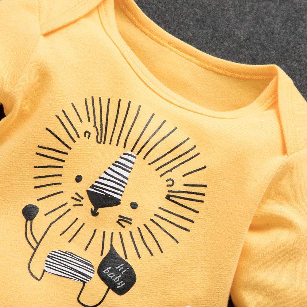 Casual Baby Bodysuit Pants Hat Suit Pajamas Set