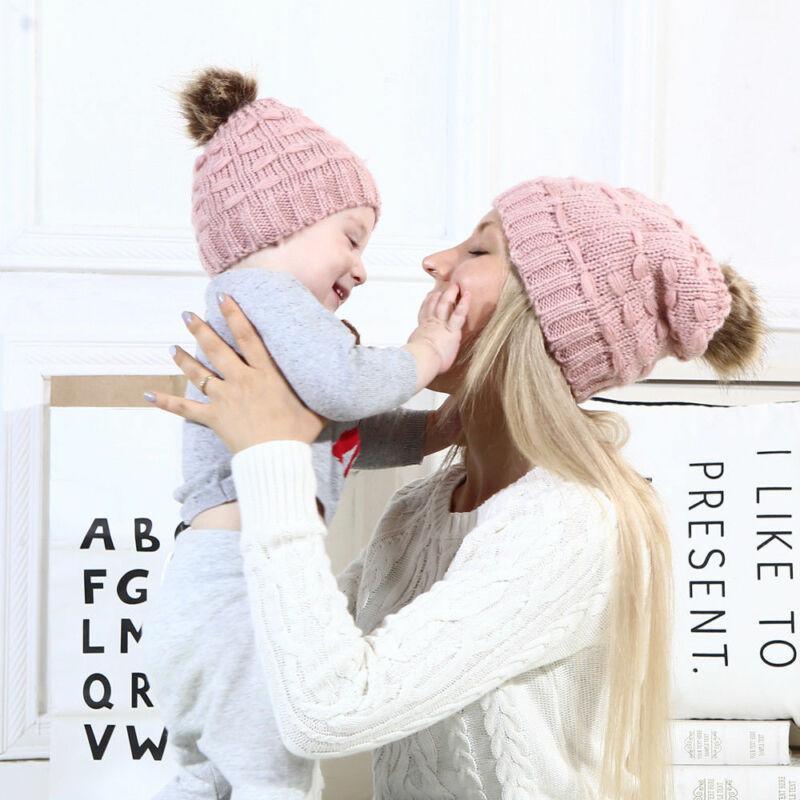 Infant Baby Boy Girl & Mom Winter Knit