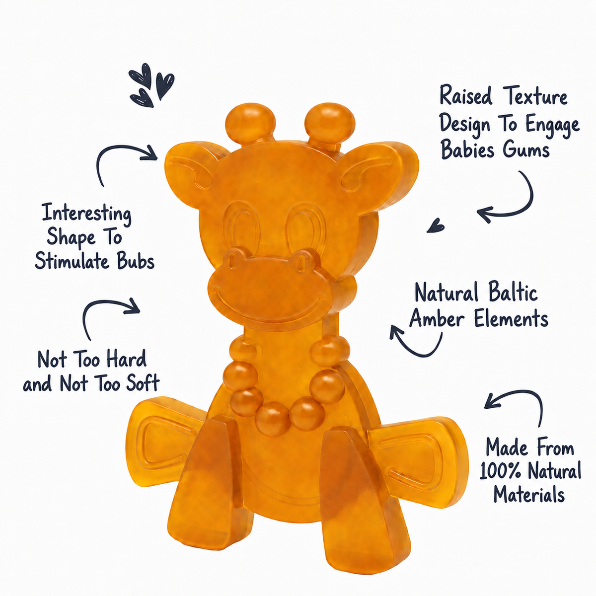Natural Rubber & Baltic Amber Teething Toy