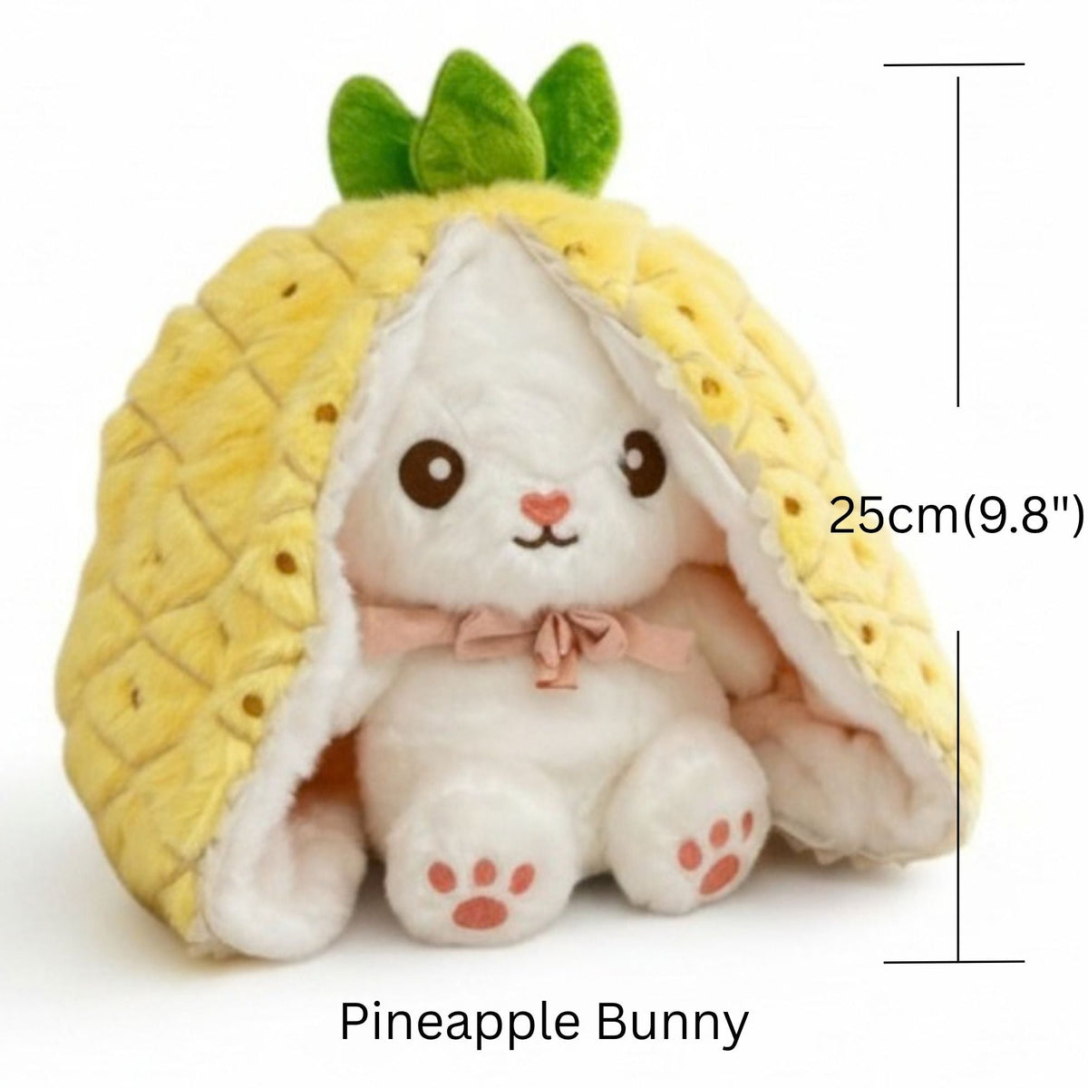 Reversible Strawberry Bunny Plush Toy