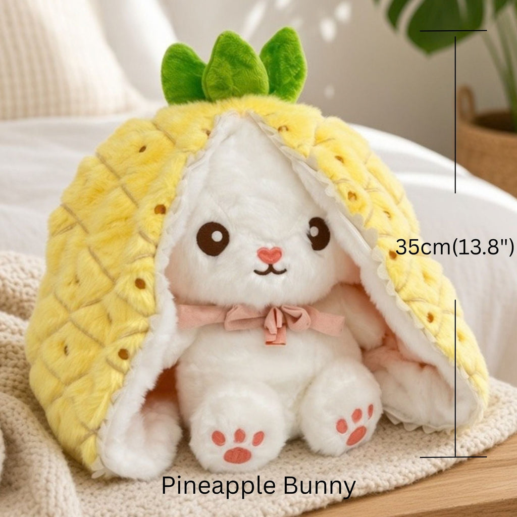 Reversible Strawberry Bunny Plush Toy
