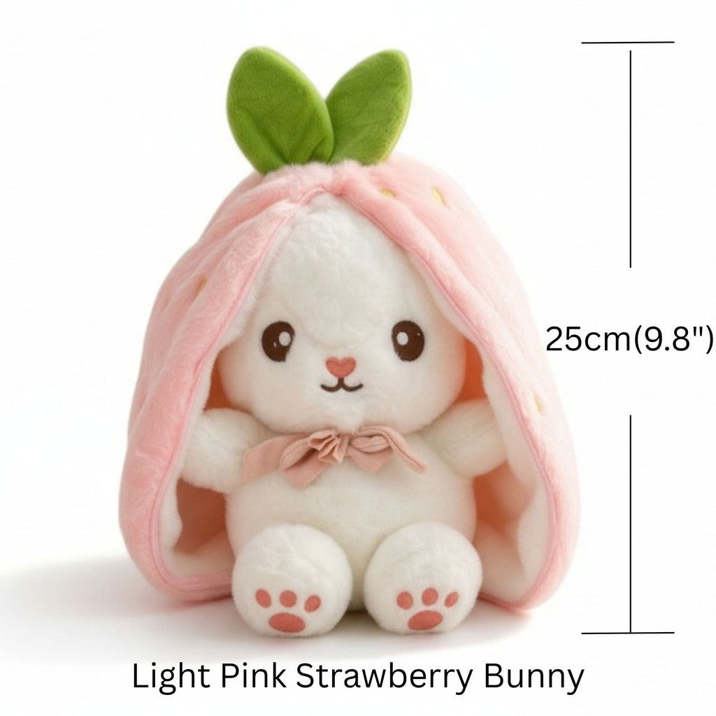 Reversible Strawberry Bunny Plush Toy