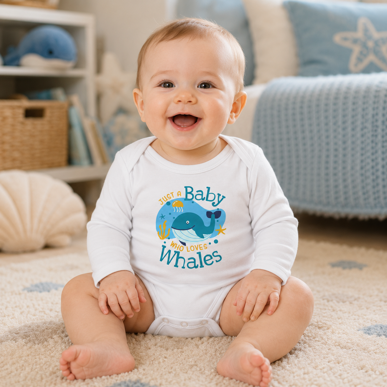 Baby Whale Infant Bodysuit Cute Ocean Baby Onesie