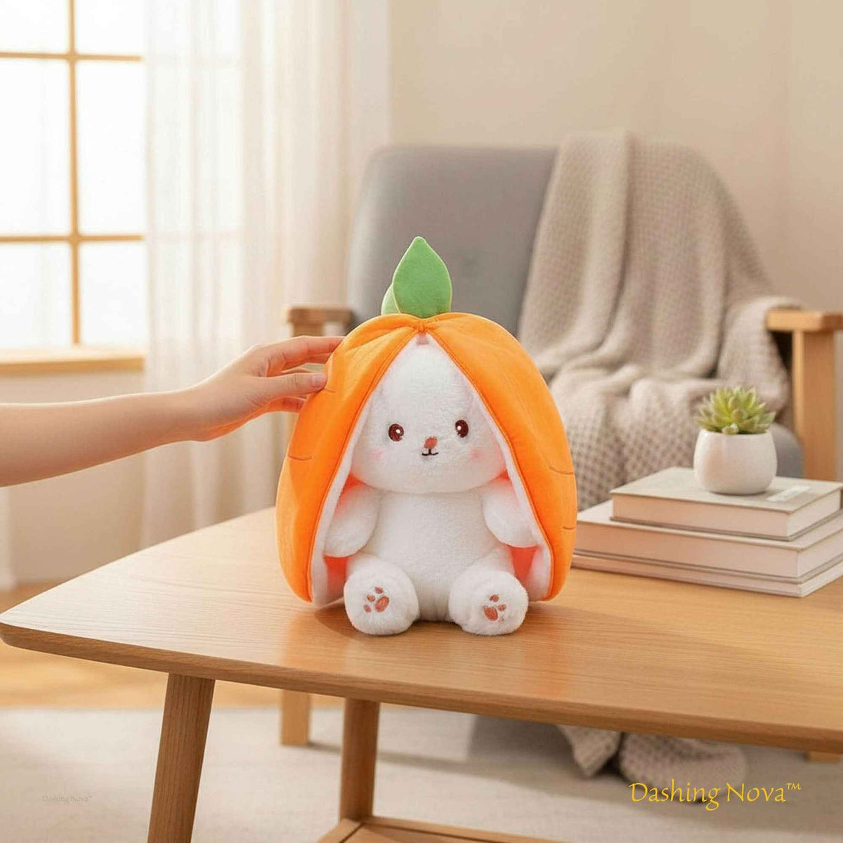 Reversible Strawberry Bunny Plush Toy
