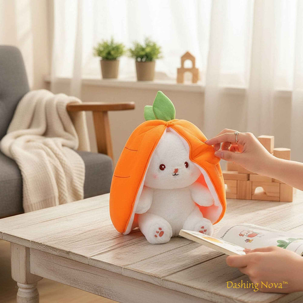 Reversible Strawberry Bunny Plush Toy